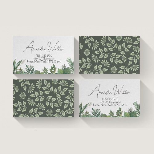 Botanical Green Foliage Business Card