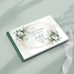Botanical Green Gold Bridal Shower Guest Book