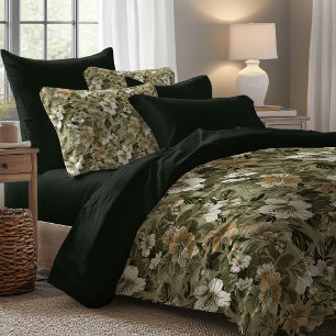 Botanical Green Gold Duvet Luxury Pastel Design Cover