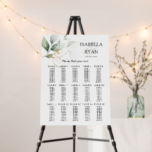 Botanical Green Gold Wedding Foam Board