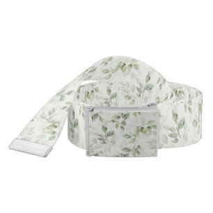 Botanical Green Leaf Pattern Belt