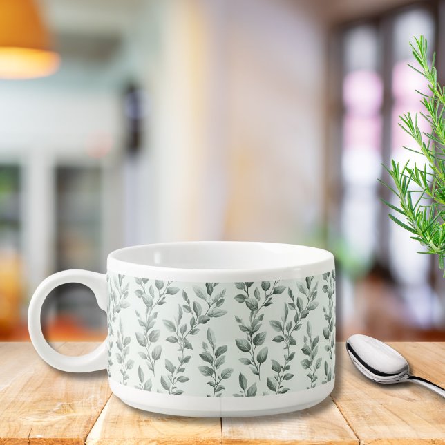Botanical Green Leaf Pattern Chili Bowl (Creator Uploaded)