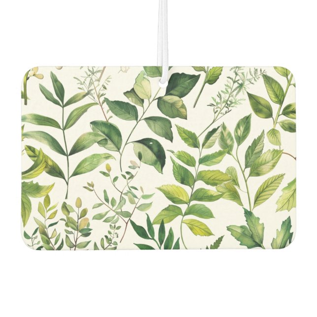 Botanical Green leaves  Air Freshener (Front)