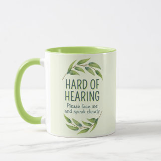 Botanical Green Leaves Hard of Hearing Deafness Mug