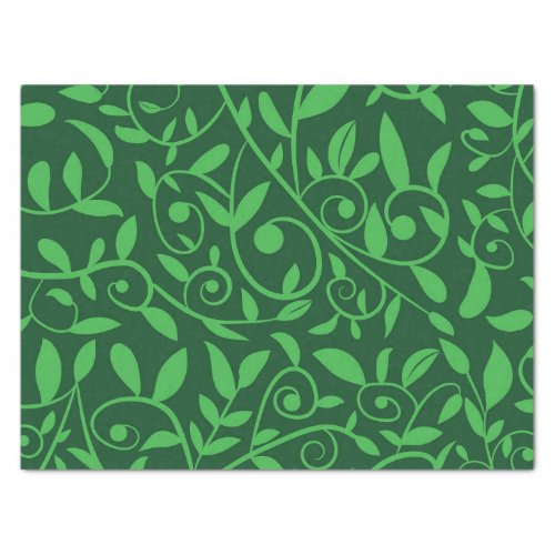 Botanical Green Leaves on Branches Pattern  Tissue Paper