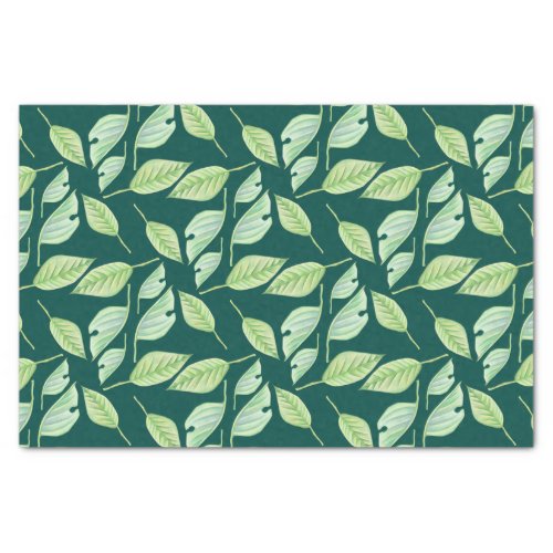 Botanical Green Leaves Tissue Paper