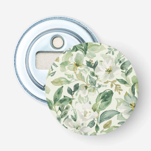 Botanical Green Watercolor Floral Leaves Nature  Bottle Opener