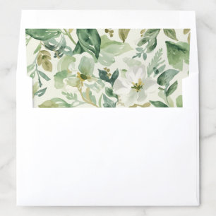 Botanical Green Watercolor Floral Leaves Nature Envelope Liner