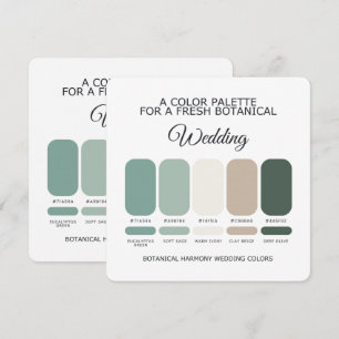 Botanical Green Wedding Color Palette Garden Card