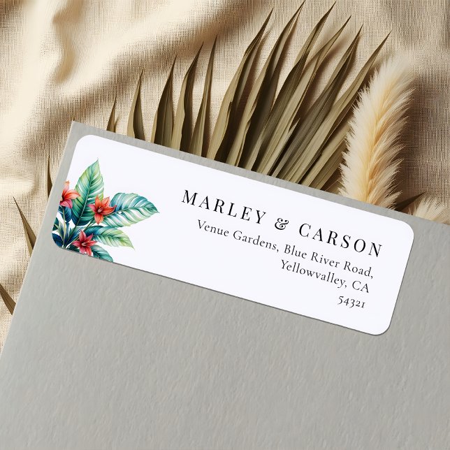 Botanical Greenery Boho Wedding Return Address Label (Creator Uploaded)