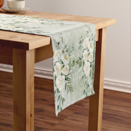 Botanical Greenery Bridal Party Spring Wedding Short Table Runner