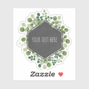 Botanical Greenery Chalkboard Label Sticker