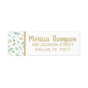 Botanical Greenery Chic Return Address Label