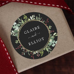 Botanical Greenery Christmas Holiday Classic Round Sticker<br><div class="desc">This sticker features painted watercolor eucalyptus,  green leaves,  red berries with a faux gold circle frame. For more advanced customization of this design,  please click the "Customize further" link.  Matching items are also available.</div>