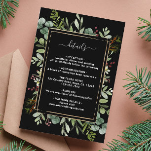 Botanical Greenery Christmas Wedding Details  Enclosure Card