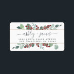 Botanical Greenery Cranberry Christmas Gold  Label<br><div class="desc">The Botanical Greenery Cranberry Christmas Gold Address Label features soft watercolor greenery and red cranberries accented with thin gold divider lines on a clean white background. Elegant script typography adds a refined touch, making this label perfect for Christmas mail, holiday wedding stationery, festive return address labels, and seasonal gift packaging....</div>