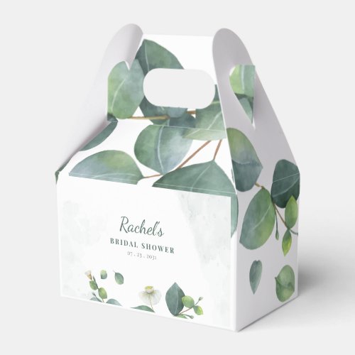 Botanical Greenery Eucalyptus Bridal Shower Favor Box
