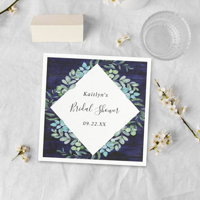 Botanical Greenery Eucalyptus Bridal Shower Napkins (Creator Uploaded)