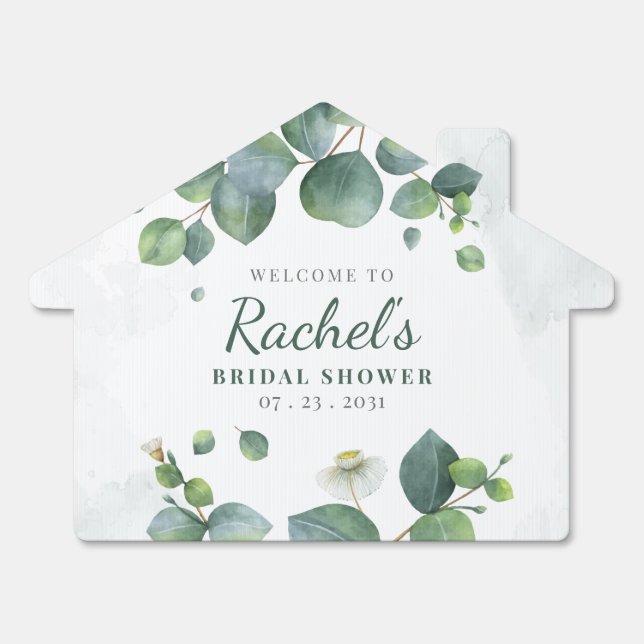 Botanical Greenery Eucalyptus Bridal Shower Sign (Front)