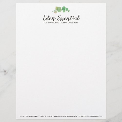 Botanical Greenery Eucalyptus Leaves Minimalist Letterhead