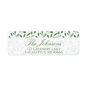 Botanical Greenery Eucalyptus Return Address Label