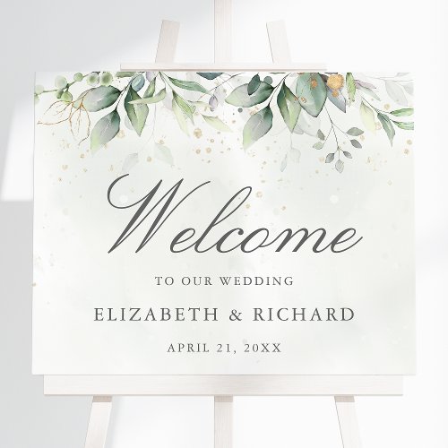 Botanical Greenery Eucalyptus Wedding Welcome Foam Board