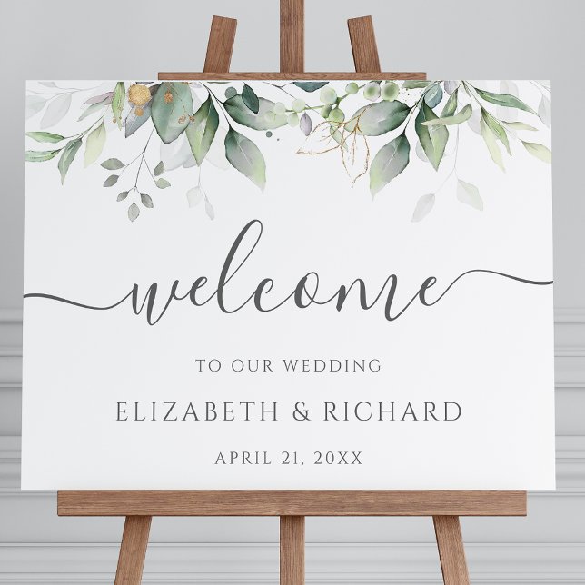 Botanical Greenery Eucalyptus Wedding Welcome Foam Board (Creator Uploaded)
