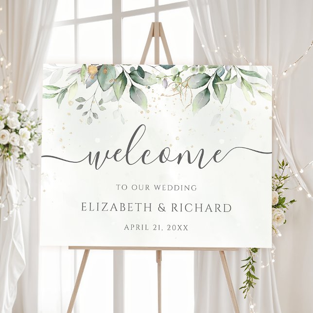Botanical Greenery Eucalyptus Wedding Welcome Foam Board (Creator Uploaded)