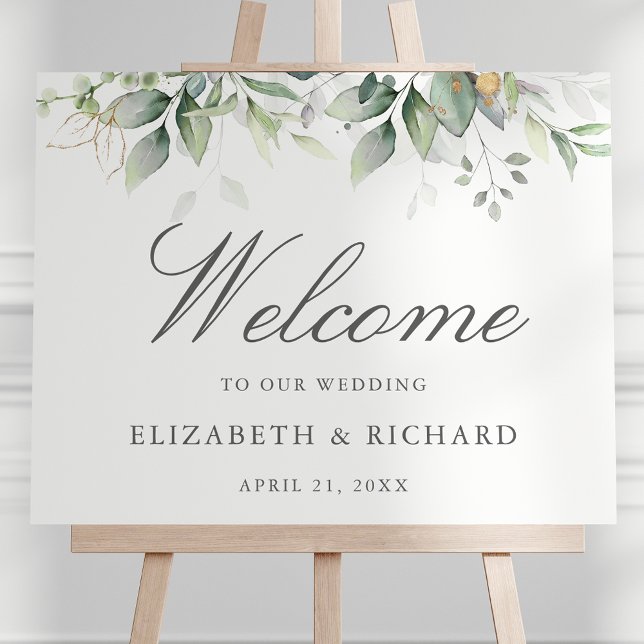 Botanical Greenery Eucalyptus Wedding Welcome  Foam Board (Creator Uploaded)