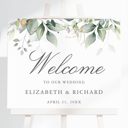Botanical Greenery Eucalyptus Wedding Welcome Sign