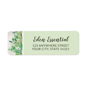 Botanical Greenery Eucalyptus Wood Return Address Label