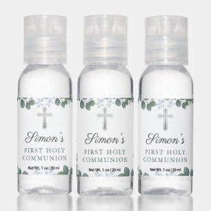 Botanical Greenery First Holy Communion Hand Sanitizer