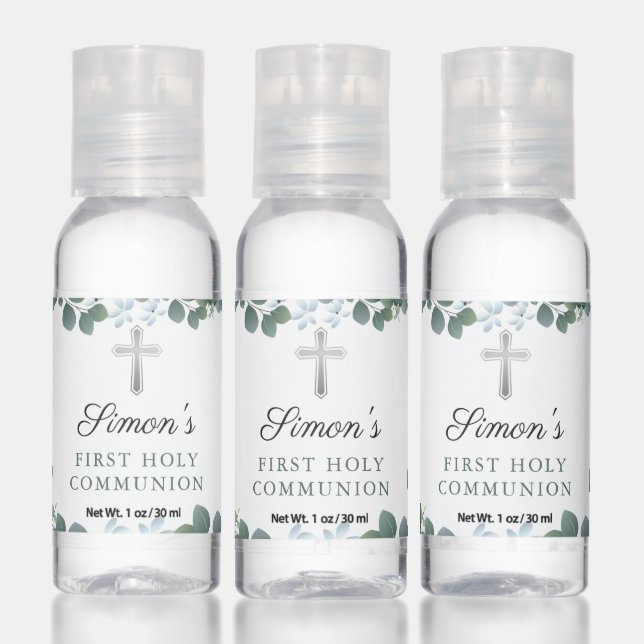 Botanical Greenery First Holy Communion Hand Sanitizer (Set)