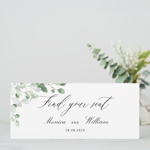 Botanical Greenery Floral Wedding Place Card