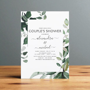 Botanical Greenery Foliage Couple's Shower Invitation