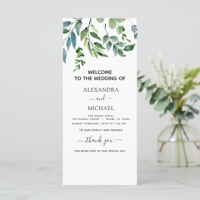 Botanical Greenery Foliage Watercolor Wedding (Standing Front)
