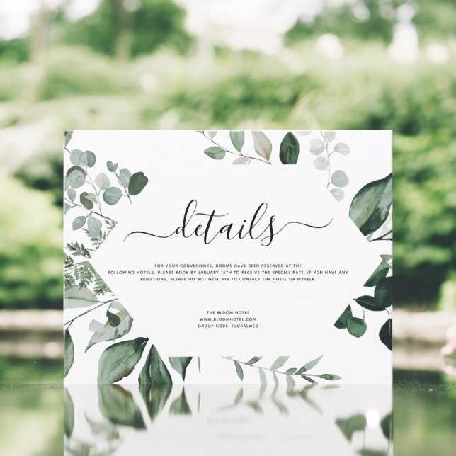 Botanical Greenery Foliage Watercolor Wedding Invi Invitation (Creator Uploaded)