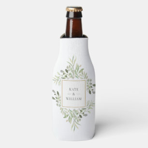 Botanical Greenery Foliage Wedding Bottle Cooler