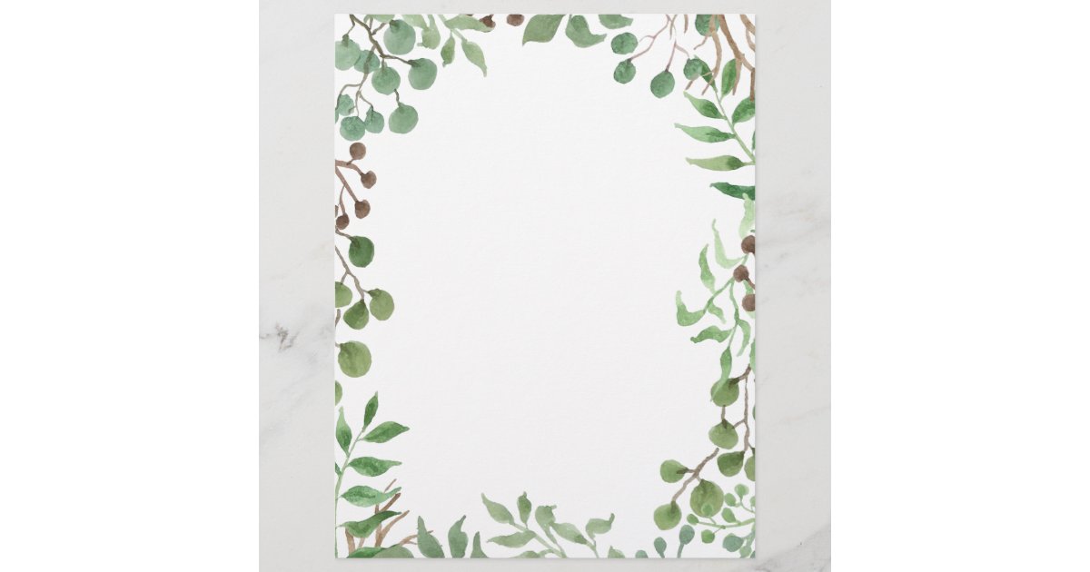 Botanical Greenery Leaf Wedding Stationary Zazzle