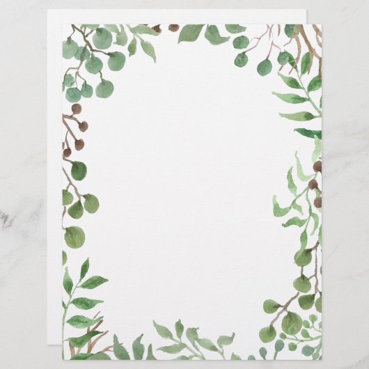 Botanical Greenery | Leaf | Wedding Stationary (Front/Back)
