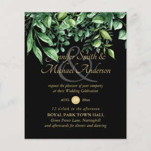 Botanical Greenery Leafy Wedding Invitation Budget