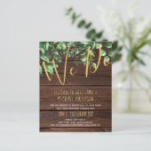 Botanical Greenery Leafy Wedding Invitation Budget (Standing Front)