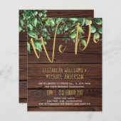Botanical Greenery Leafy Wedding Invitation Budget (Front/Back)
