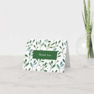 Botanical Greenery Modern Business Letterpress Thank You Card