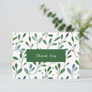 Botanical Greenery Modern Business Thank You Card