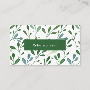 Botanical Greenery Modern Referral Card