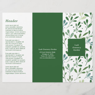 Botanical Greenery Modern Tri-fold Brochure