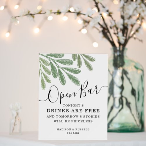 Botanical Greenery Open Bar Foam Board