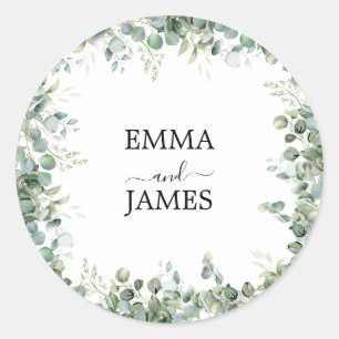 Botanical Greenery Round Sticker