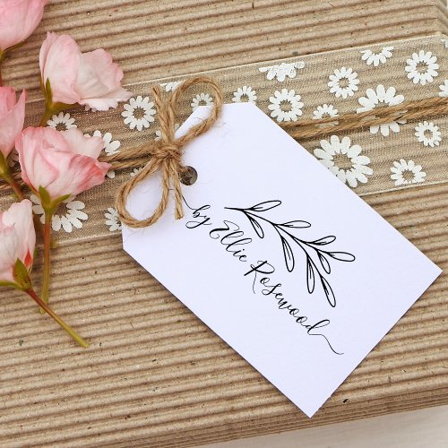 Botanical Greenery Script Create Your Own Rubber Stamp
